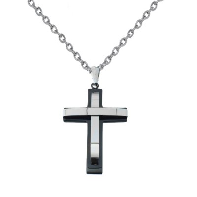 Ατσάλινος ανδρικός σταυρός με αλυσίδα