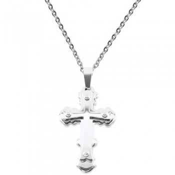 Ατσάλινος ανδρικός σταυρός με αλυσίδα
