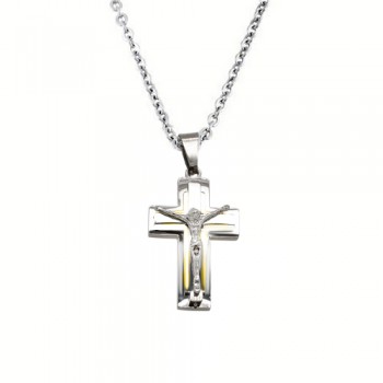 Ατσάλινος ανδρικός σταυρός και αλυσίδα