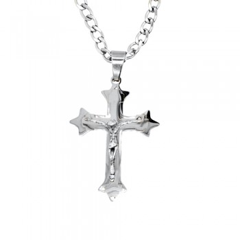 Ατσάλινος ανδρικός σταυρός και αλυσίδα