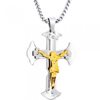 Ατσάλινος ανδρικός σταυρός και αλυσίδα