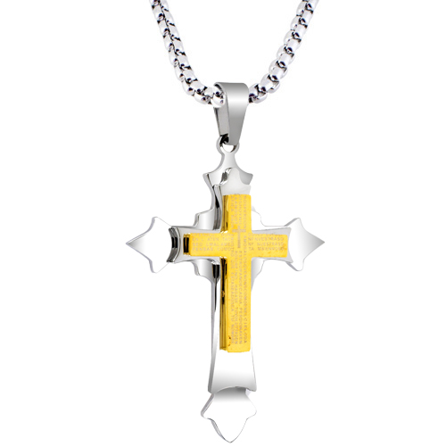 Ατσάλινος ανδρικός σταυρός και αλυσίδα