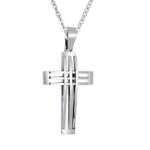Ατσάλινος ανδρικός σταυρός και αλυσίδα