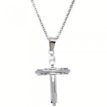 Ατσάλινος ανδρικός σταυρός με αλυσίδα