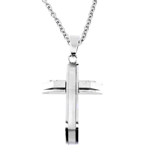 Ατσάλινος ανδρικός σταυρός με αλυσίδα