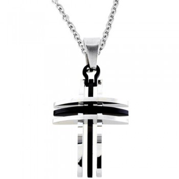 Ατσάλινος ανδρικός σταυρός με αλυσίδα