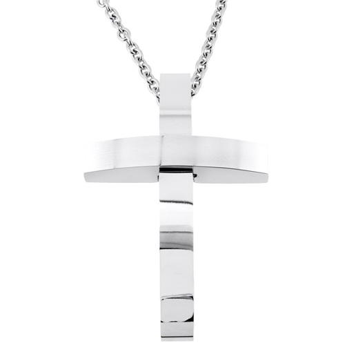 Ατσάλινος ανδρικός σταυρός με αλυσίδα