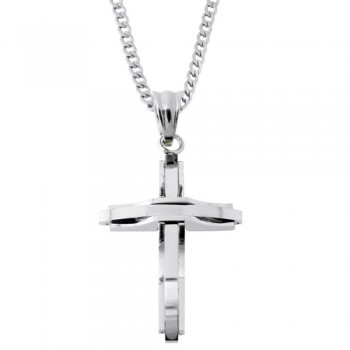 Ατσάλινος ανδρικός σταυρός με αλυσίδα