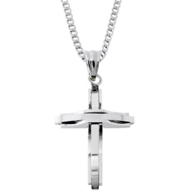 Ατσάλινος ανδρικός σταυρός με αλυσίδα