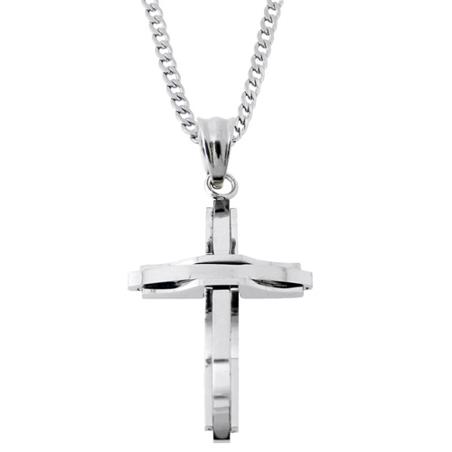 Ατσάλινος ανδρικός σταυρός με αλυσίδα