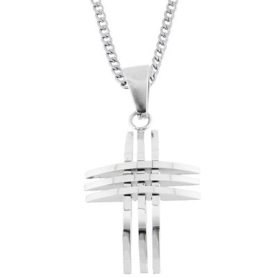Ατσάλινος ανδρικός σταυρός με αλυσίδα