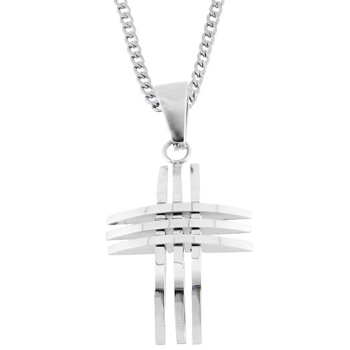 Ατσάλινος ανδρικός σταυρός με αλυσίδα