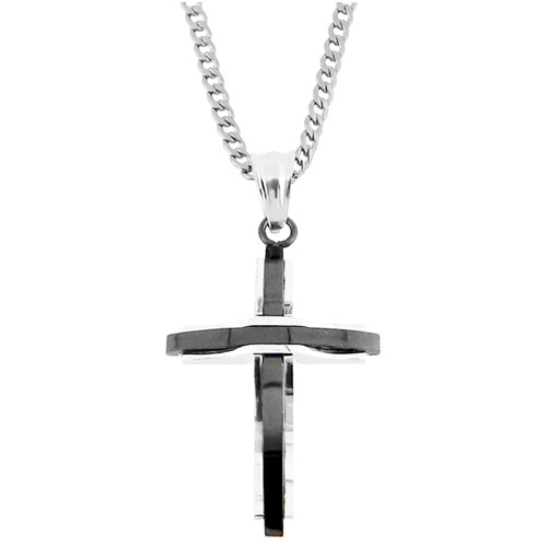 Ατσάλινος ανδρικός σταυρός με αλυσίδα