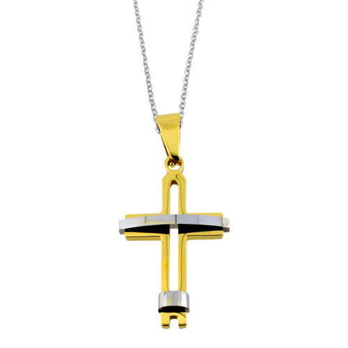 Ατσάλινος ανδρικός σταυρός με αλυσίδα