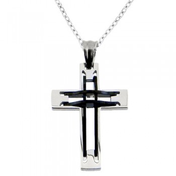 Ατσάλινος ανδρικός σταυρός με αλυσίδα