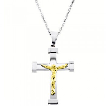 Ατσάλινος ανδρικός σταυρός με αλυσίδα