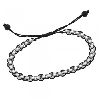 Ανδρικό μακραμέ βραχιόλι με ατσάλι