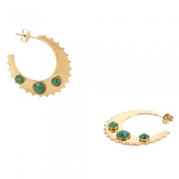 Bohm σκουλαρίκια κρίκοι Lizea από ανοξείδωτο ατσάλι