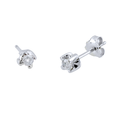 Λευκόχρυσα σκουλαρίκια Κ18 με διαμάντια