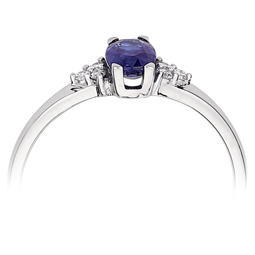 Λευκόχρυσο δαχτυλίδι Κ18 με διαμάντια και ζαφείρια