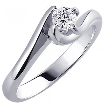 Λευκόχρυσο δαχτυλίδι μονόπετρο Κ18 με διαμάντι