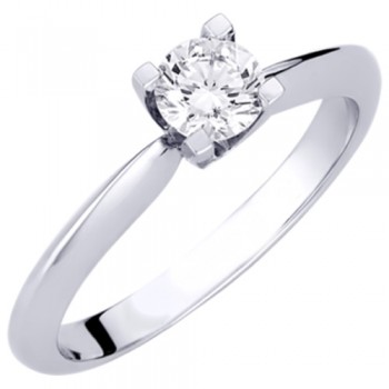 Λευκόχρυσο δαχτυλίδι μονόπετρο Κ18 με διαμάντι