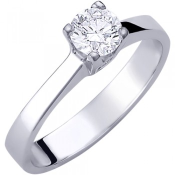 Λευκόχρυσο δαχτυλίδι μονόπετρο Κ18 με διαμάντι