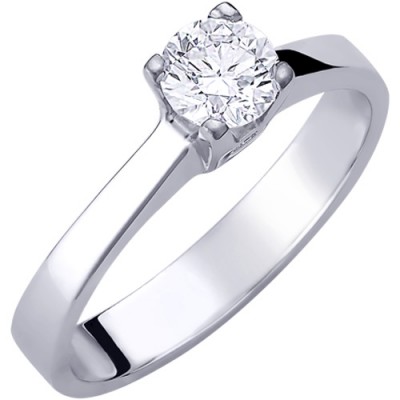 Λευκόχρυσο δαχτυλίδι μονόπετρο Κ18 με διαμάντι