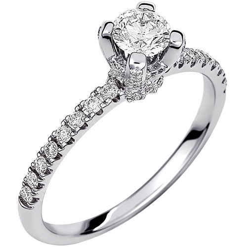 Λευκόχρυσο δαχτυλίδι μονόπετρο Κ18 με brilliant