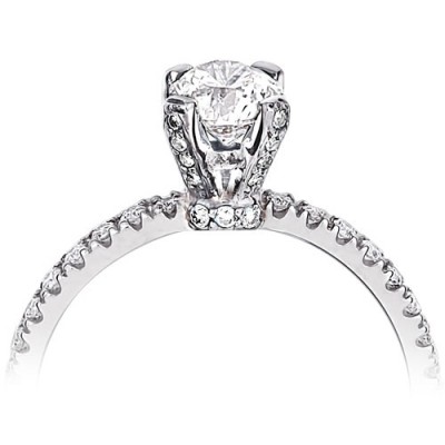 Λευκόχρυσο δαχτυλίδι μονόπετρο Κ18 με brilliant