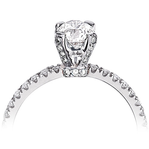 Λευκόχρυσο δαχτυλίδι μονόπετρο Κ18 με brilliant