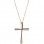 Ροζ χρυσός σταυρός Κ18 με διαμάντια