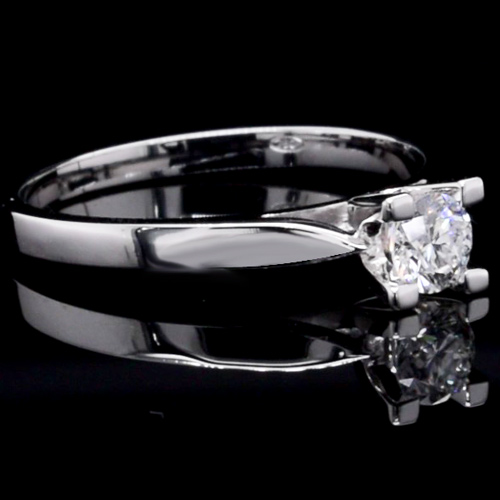 Λευκόχρυσο μονόπετρο δαχτυλίδι Κ18 με διαμάντι