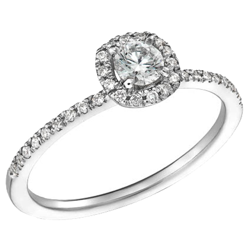 Λευκόχρυσο μονόπετρο δαχτυλίδι Κ18 με διαμάντια