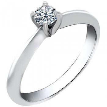 Μονόπετρο λευκόχρυσο δαχτυλίδι Κ18 με διαμάντι