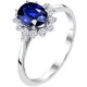 Λευκόχρυσο δαχτυλίδι Κ18 με ζαφείρι και διαμάντια
