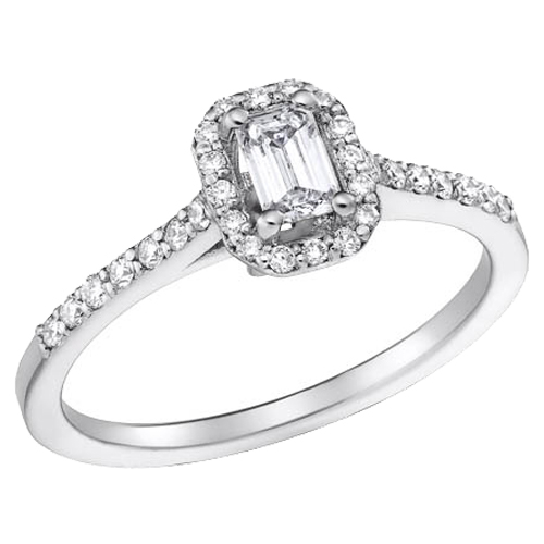 Λευκόχρυσο δαχτυλίδι μονόπετρο Κ18 με διαμάντια