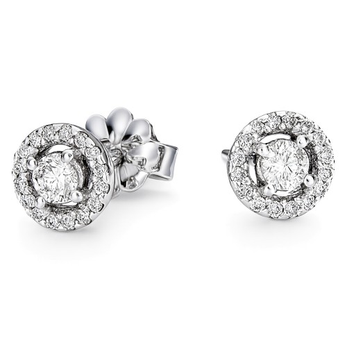 Λευκόχρυσα σκουλαρίκια Κ18 με διαμάντια