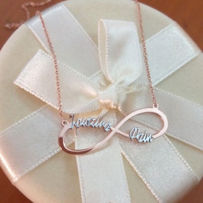 Κολιέ άπειρο-ονόματα από ροζ χρυσό Κ14