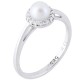 Λευκόχρυσο δαχτυλίδι Κ14 με μαργαριτάρι και ζιργκόν