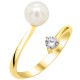 Χρυσό δαχτυλίδι Κ14 με μαργαριτάρι