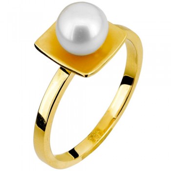 Χρυσό δαχτυλίδι Κ14 με μαργαριτάρι