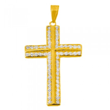 Χρυσός βαπτιστικός σταυρός Κ14 με ζιργκόν