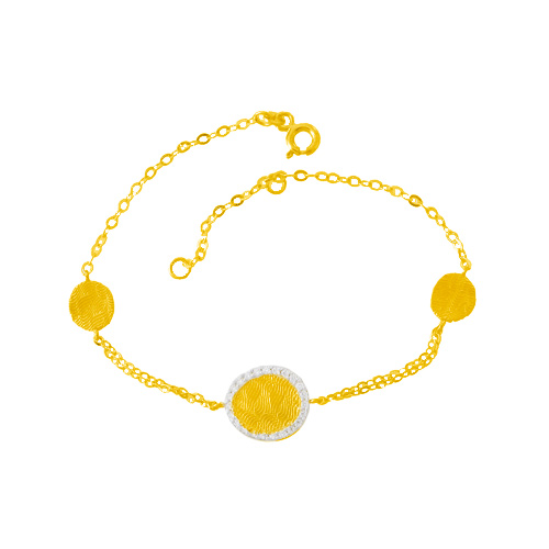 Χρυσό βραχιόλι Κ14 με ζιργκόν