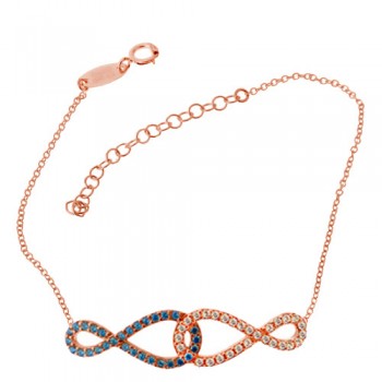 Βραχιόλι από ροζ χρυσό Κ14 με ζιργκόν