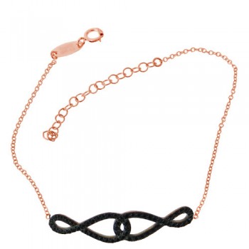 Βραχιόλι από ροζ χρυσό Κ14 με ζιργκόν