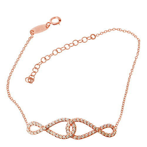 Βραχιόλι από ροζ χρυσό Κ14 με ζιργκόν