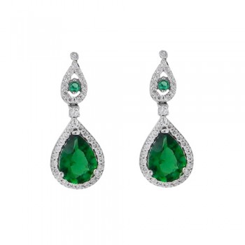 Λευκόχρυσα σκουλαρίκια Κ14 με ζιργκόν