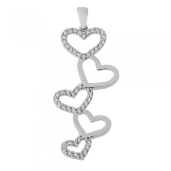 Λευκόχρυσο μενταγιόν Κ14 με ζιργκόν