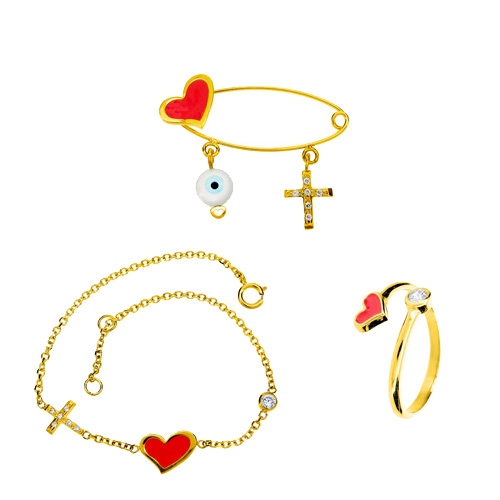 Παιδικό mini set από κίτρινο χρυσό Κ9